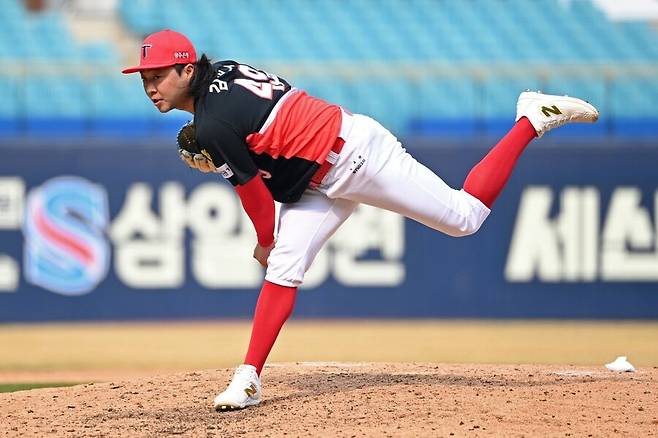 ▲ KIA에서의 첫 경기에서 부진하며 팀원들에 대한 미안함을 드러낸 김범수 ⓒKIA타이거즈