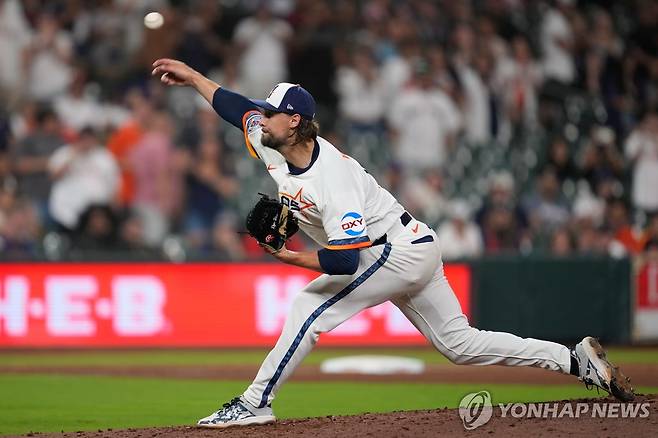 31일 보스턴 레드삭스전에 구원 투수로 등판한 휴스턴 애스트로스의 라이언 와이스(29) [AP=연합뉴스]