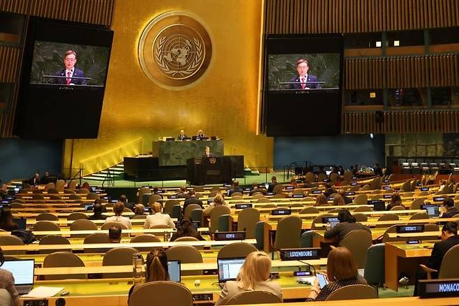 지난 24일 열린 유엔총회 북한 인권 고위급 회의 /뉴시스