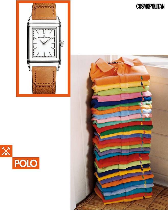 예거 르쿨트르의 리베르소 트리뷰트 모노페이스, 폴로 랄프 로렌의 폴로셔츠 아카이브 피스.