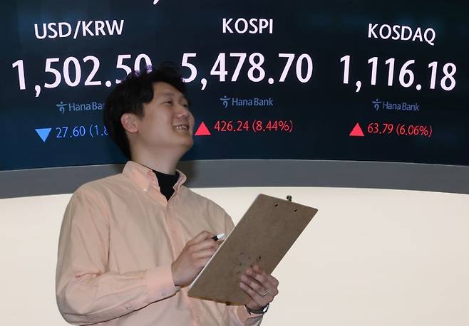 서울 중구 하나은행 딜링룸 [연합뉴스 제공]