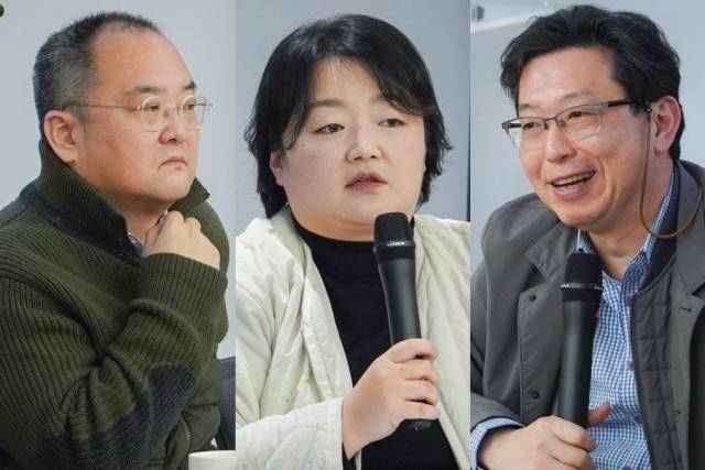 ▲왼쪽부터 김정진 변호사, 문정은 부대표, 장석준 위원장. ⓒ노회찬재단