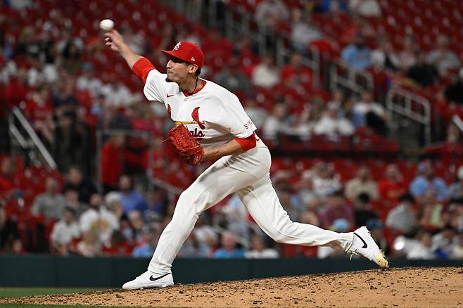 세인트루이스 오브라이언이 1일 뉴욕 메츠전에서 역투하고 있다. AP연합뉴스