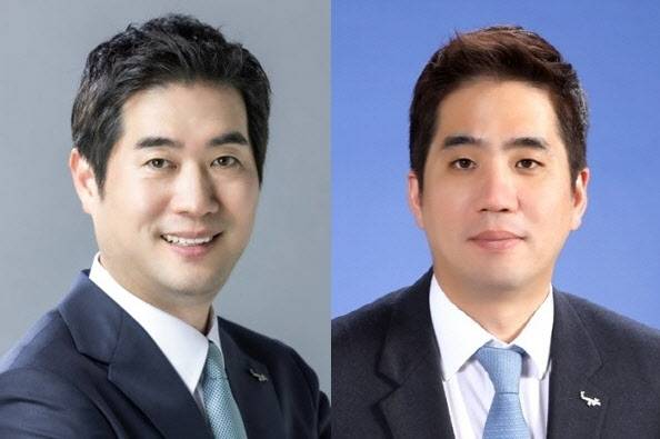 윤새봄 웅진 대표이사(왼쪽)와 윤형덕 렉스필드컨트리클럽 부회장. (사진=웅진)