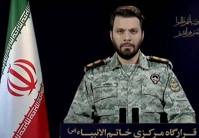 이란군을 통합지휘하는 하탐 알안비야 중앙군사본부의 에브라힘 졸파가리 대변인./소셜미디어