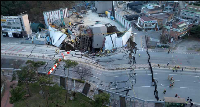 신안산선 5-2공구 2아치터널 붕괴사고 현장. ⓒ국토교통부