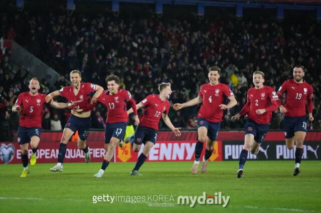 북중미월드컵 본선행에 성공한 체코 대표팀/게티이미지코리아