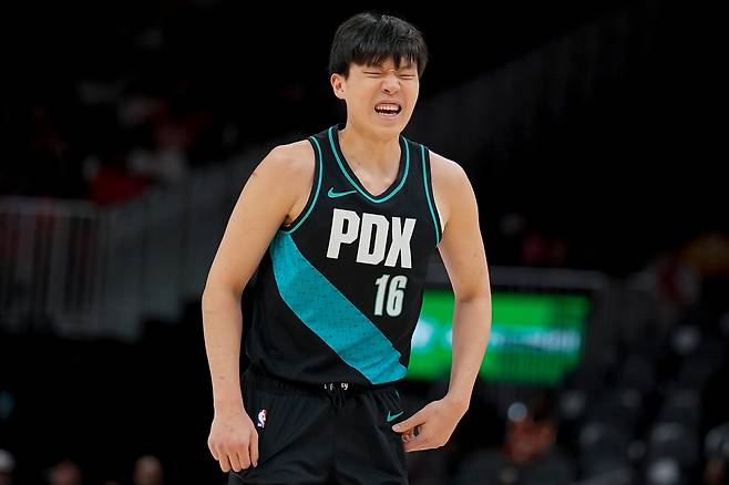 포틀랜드 양한센이 2일 애틀랜타전에서 골 기회를 놓친 뒤 아쉬워하고 있다. AP연합뉴스