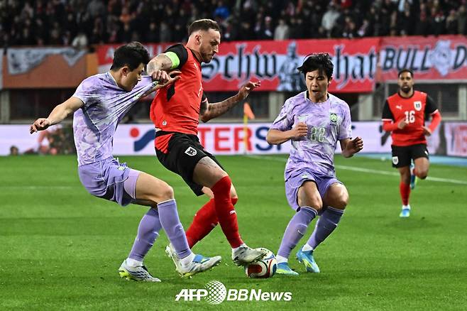 1일 오스트리아 빈에서 열린 오스트리아와의 평가전 모습. /AFPBBNews=뉴스1