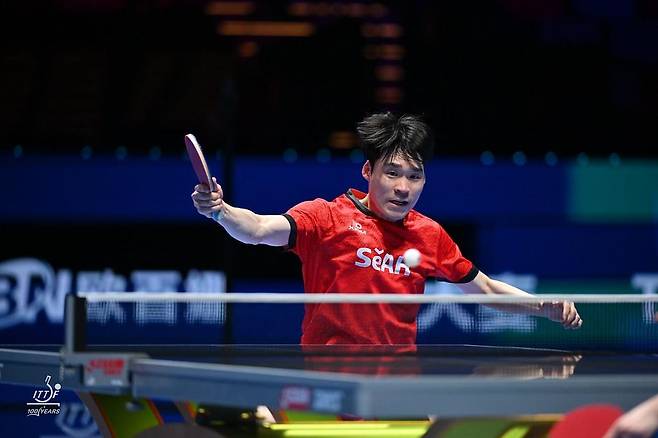 탁구 남자 월드컵에 출전한 남자 간판 장우진 [ITTF 홈피 캡처. 재판매 및 DB 금지]