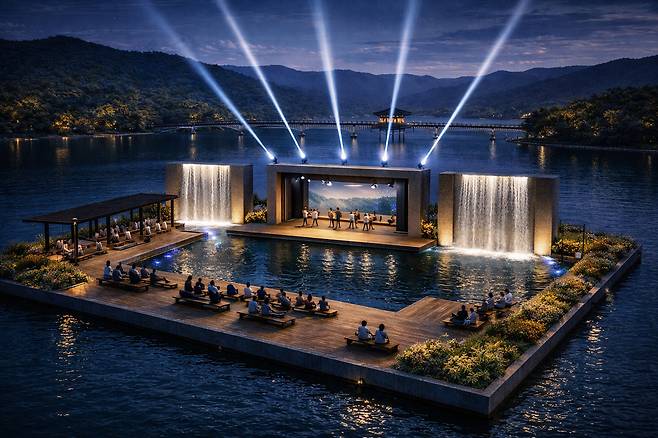 월영교 일원에 조성될 수상공연장 조감도. /안동시 제공