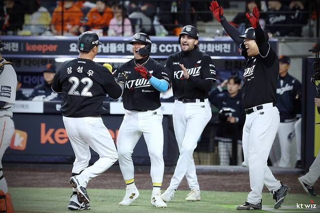 개막 5연승을 달리고 있는 KT 위즈. (KT 제공)