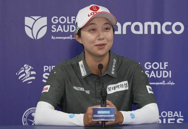 2026년 미국여자프로골프(LPGA) 투어 아람코 챔피언십에 출전한 김효주 프로가 1라운드 경기 후 인터뷰하는 모습이다. 사진출처=LPGA가 제공한 인터뷰 영상 화면 켑처 (사진을 무단으로 사용하지 마십시오.)