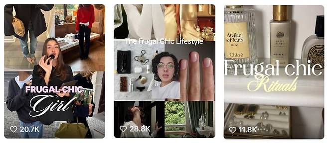 틱톡 '프루걸 시크' 콘텐츠 갈무리