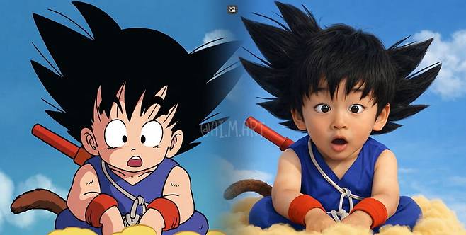 AI로 만든 드래곤볼 영상. 유튜브 AI.M.ART 캡처