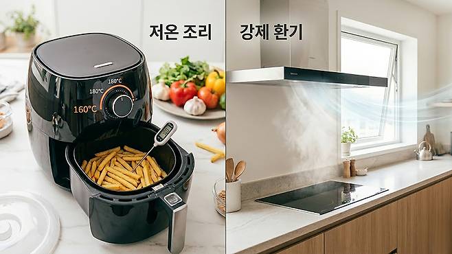 180°C 저온 조리와 5분 환기는 선택이 아닌 필수다. 기계적 요행보다 정밀한 온도 제어가 건강을 지킨다.&nbsp;게티이미지뱅크