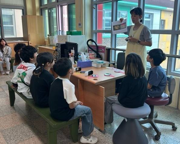 온양초등학교 학교구강보건실 구강보건교육 운영 하고 있다. ⓒ아산시 제공