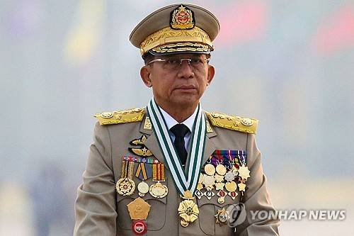 미얀마 대통령으로 선출된 흘라잉 전 최고사령관 [로이터 연합뉴스 자료사진. 재판매 및 DB 금지]