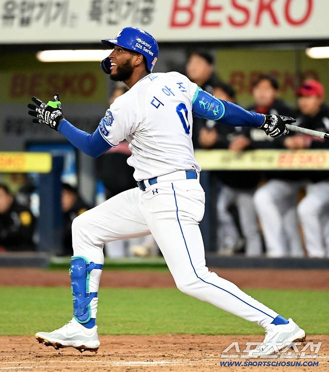 23일 대구삼성라이온즈파크에서 열린 KIA와 삼성의 시범경기. 삼성 디아즈가 타격을 하고 있다. 대구=허상욱 기자wook@sportschosun.com/2026.03.23/