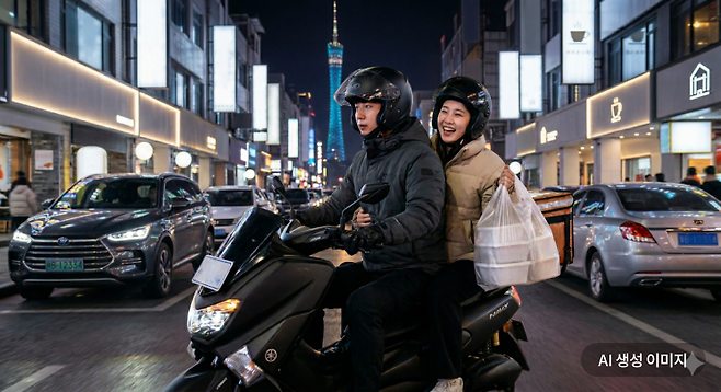 최근 중국 젊은층 사이에서 '시티 워크' 트렌드가 유행하고 있다. AI 생성 이미지