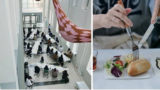 점심시간, 서울시립미술관에서는 '예술가의 런치 박스'가 진행된다. 지난해 11월 행사의 경우 에그 템페라 회화 강연이 열렸고, 관련된 계란 요리가 식탁에 올랐다. /서울시립미술관