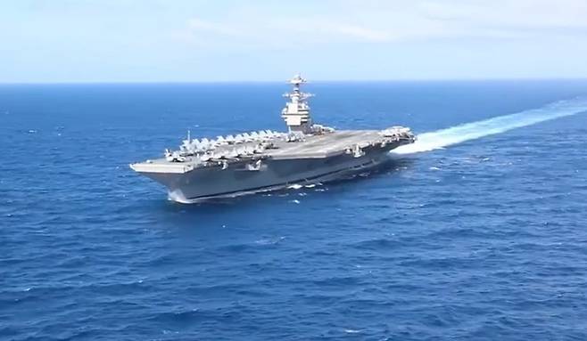 미국 해군 원자력 추진 항공모함 ‘제럴드 R.포드’함. 뉴시스