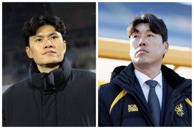 ▲ 강원FC 정경호 감독(왼쪽)과 광주FC 이정규 감독. 한국프로축구연맹 제공