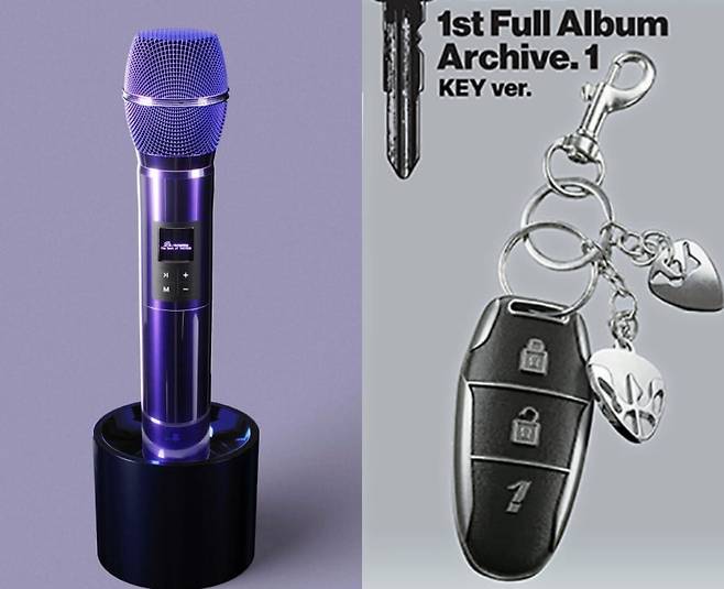 태연의 마이크를 재현한 스피커 앨범, 우즈의 차키 형태 앨범