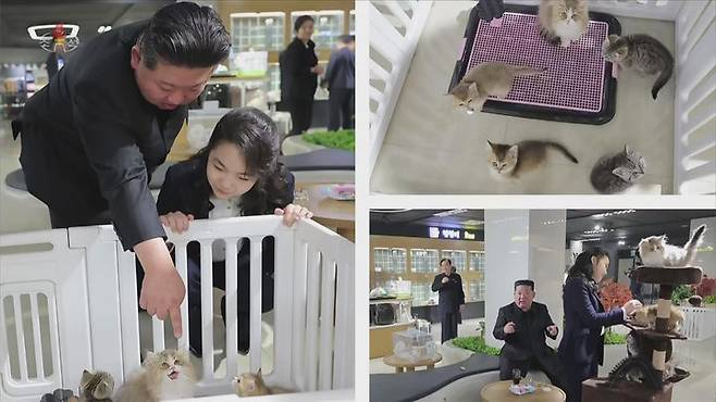 [서울=뉴시스] 북한 조선중앙TV는 김정은 국무위원장이 딸 김주애와 함께 평양 '화성지구 4단계' 구역의 상업·편의시설을 점검했다고 3일 보도했다. (사진=조선중앙TV 캡처) 2026.04.03. photo@newsis.com *재판매 및 DB 금지