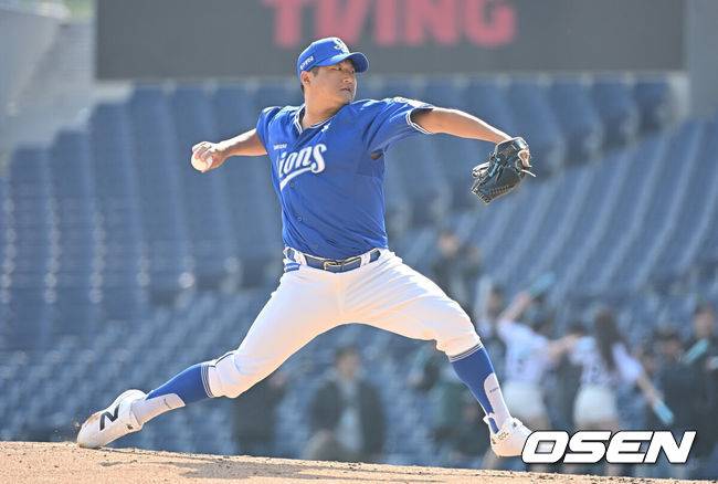 [OSEN=창원, 이석우 기자] 삼성 라이온즈 최지광 124 2026.03.19 /