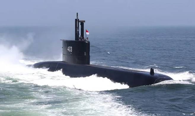 해군 장보고급 잠수함 8번함&nbsp;‘나대용함’의 위용. 길이 56m, 배수량 1200t급이다. 해군 제공