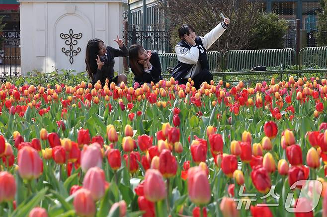 지난 3월 경기 용인시 처인구 에버랜드 포시즌스가든을 찾은 시민들의 모습. 2026.3.22 ⓒ 뉴스1 김영운 기자