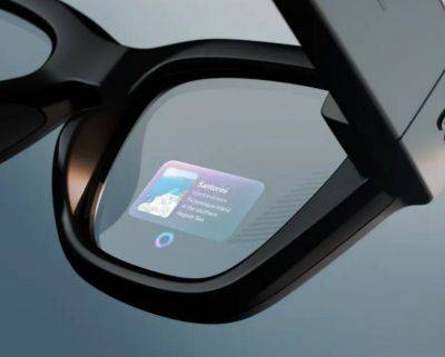 메타에서 출시한 스마트 안경에 사진과 글자 등이 떠 있는 모습. 메타 홈페이지 캡처