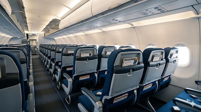 비행기 이코노미 좌석 [Gemini 생성 이미지]