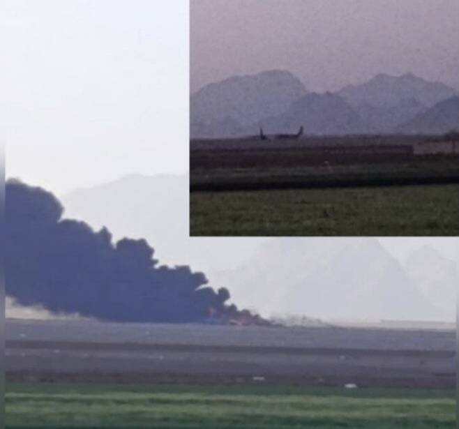 이란 이슬람혁명수비대(IRGC)가 5일(현지시간) 반관영 타스님통신을 통해 미국 항공기를 격추했다고 주장했다./사진=타스님통신 텔레그램 갈무리