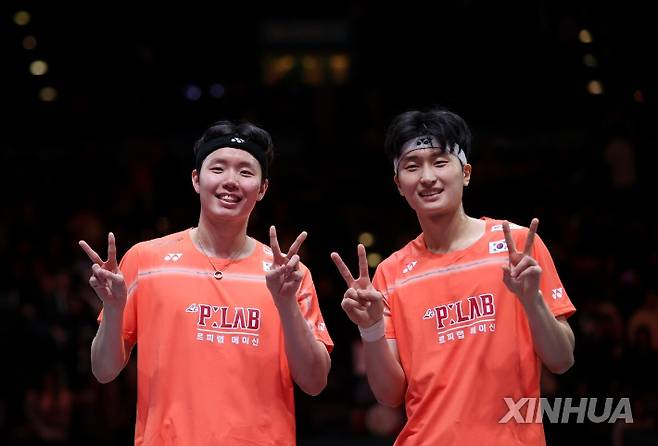 배드민턴 남자 복식 세계 1위 서승재(왼쪽)-김원호. 연합뉴스