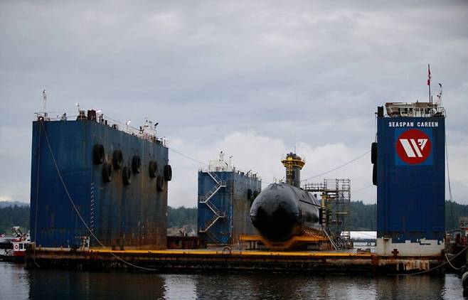 잠수함을 수리 중인 캐나다 시스팬 조선소./시스팬 홈페이지 캡쳐