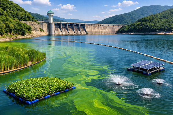 ▲ 기후부가 소양강댐 녹조 대책을 마련하고, 녹조를 사전차단하는 대응쳬개를 가동한다. 사진은 AI이미지 생성.