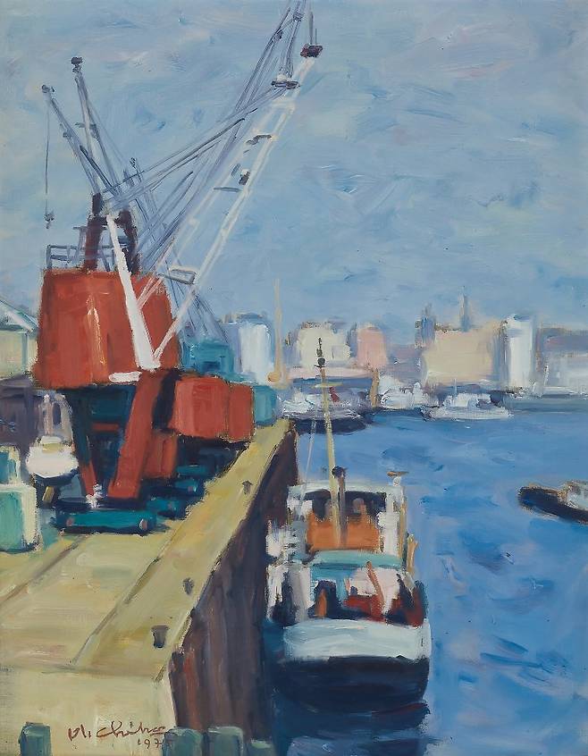 오지호 '함부르크 항 풍경' 서울옥션 제공