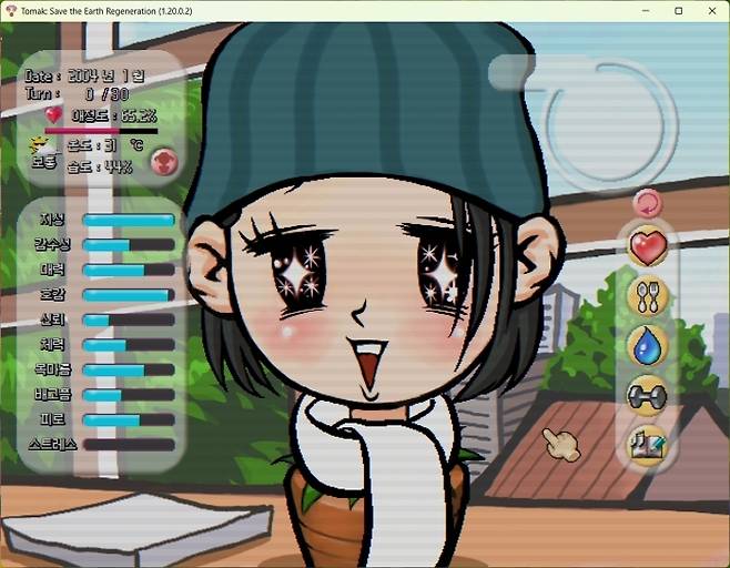 정신 상태에 따라 다양한 얼굴로 변화한다. 플레이 중에 실사 같은 얼굴을 볼 일은 거의 없었다.