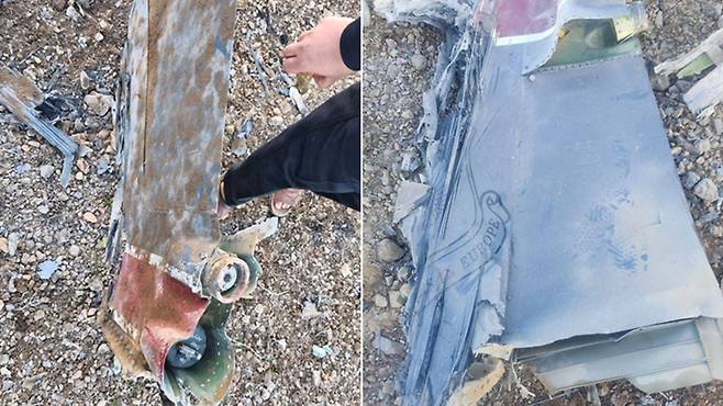 이란이 공개한 격추된 F-15 전투기 잔해