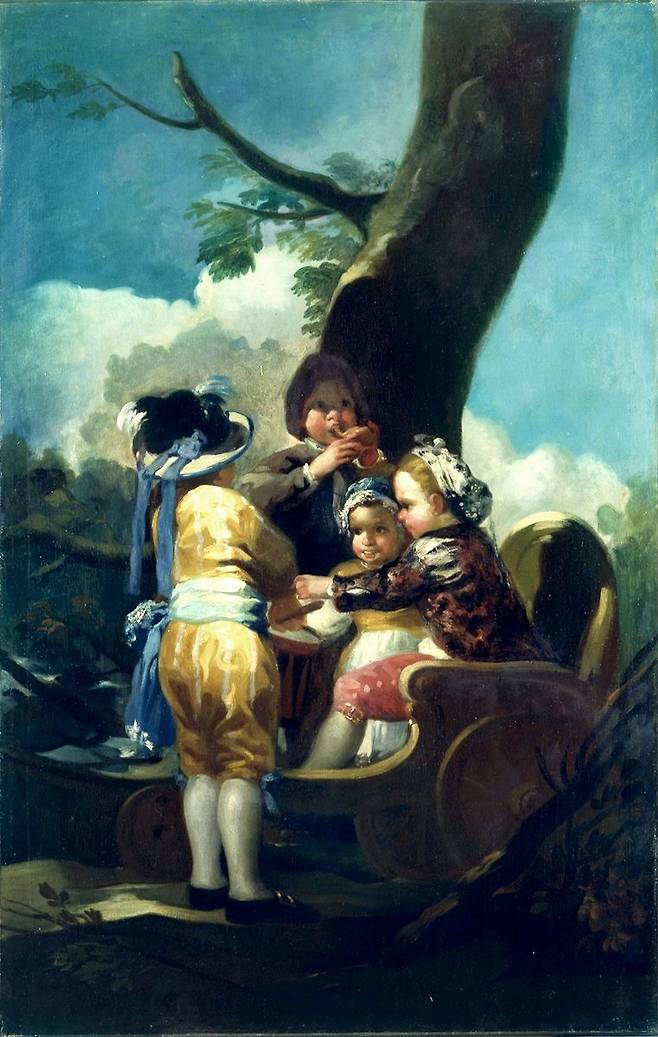 스페인을 대표하는 화가 프란시스코 데 고야가 왕립 태피스트리 공방을 위해 제작한 밑그림인 '수레를 탄 아이들'. © 2026 Toledo Museum of Art. All rights reserved.