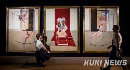 프랜시스 베이컨, 아이스킬로스의 오레스테이아로부터 영감받은 삼면화, 1981, 각 패널 198 x 147.5cm, 노르웨이 오슬로 아스트루프 펀리(Astrup Fearnley) 미술관