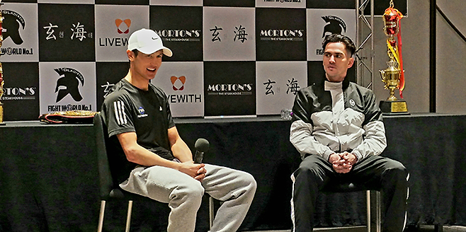 웨스틴 서울 파르나스 LL층 엠버홀에서 2026년 4월 세계복싱협회 라이트급 아시아 타이틀매치 기자회견이 열렸다. 챔피언 최시로와 도전자 조반니 카브레라 미올레티. 사진=한국복싱커미션 KBM