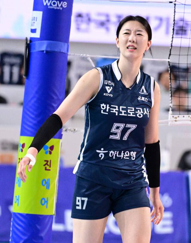 한국도로공사 강소휘가 아쉬워하고 있다 / 한국배구연맹(KOVO)