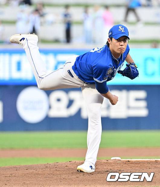 [OSEN=창원, 이석우 기자] 삼성 라이온즈 원태인 093 2025.08.20 / foto0307@osen.co.kr