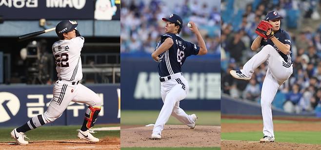 왼쪽부터 두산 박준순, 최민석, 양재훈. 두산베어스 제공