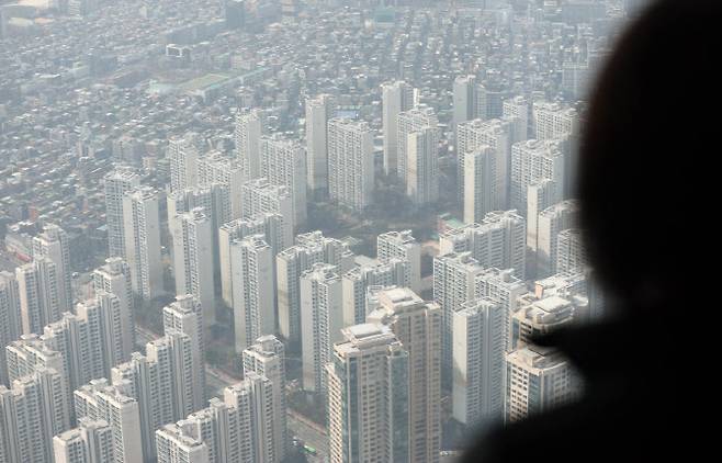 서울 롯데타워에서 바라본 송파구 아파트 단지. (사진=이데일리 방인권 기자)