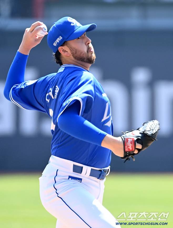 5일 수원KT위즈파크에서 열린 삼성과 KT의 경기. 삼성 선발투수 오러클린이 역투하고 있다. 수원=허상욱 기자wook@sportschosun.com/2026.04.05/
