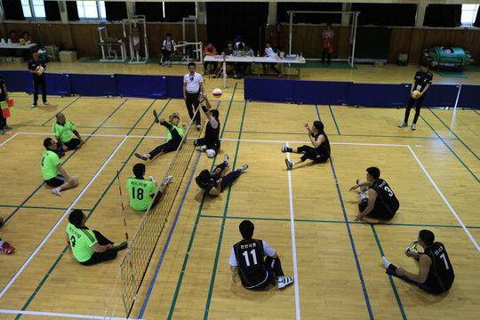 좌식배구 경기 모습. 대전일보DB